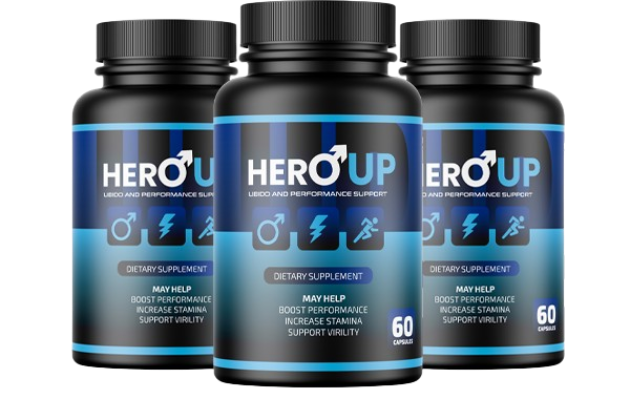 Hero Up supplement bottle - premium male enhancement formula